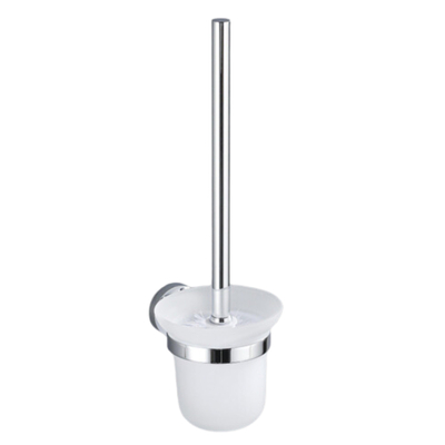 Fortifura Calvi Toiletset 3-delig - toiletrolhouder zonder klep - toiletborstel - handdoekhaak dubbel rond - Chroom