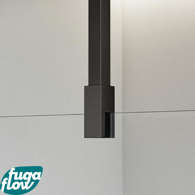 FugaFlow Eccelente Vetro inloopdouche badkamer - 110x200cm - helder glas - plafondarm - gunmetal