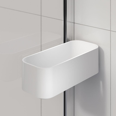 Sealskin Inc. Porte de douche pivotante et paroi latérale 100x100x200cm avec panier de douche verre de sécurité clair 8mm avec revêtement anticalcaire Argent brillant