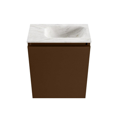 MONDIAZ TURE-DLUX Meuble WC 40 cm Rust. EDEN vasque Ostra position droite. Sans trou de robinet.
