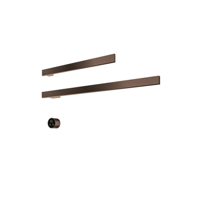 Hotbath &MORE Handdoekradiator - 80x38cm - vierkant - 2 stangen 80cm en 50cm - horizontaal - met schakelaar - tuscan bronze (brons)