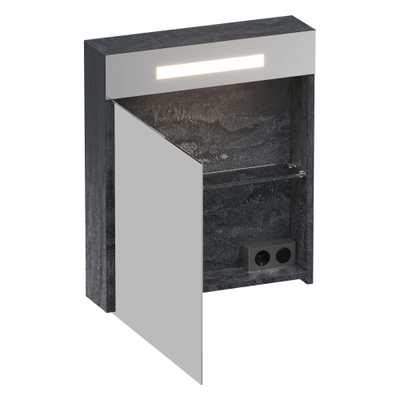 BRAUER Promise Deluxe spiegelkast – 59x70x15 cm – directe LED – linksdraaiende – Damascus