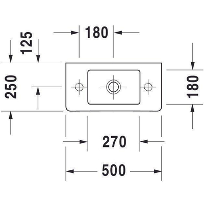Duravit Vero lave-mains 50x25cm avec trou de robinet à droite avec trop-plein Wondergliss blanc