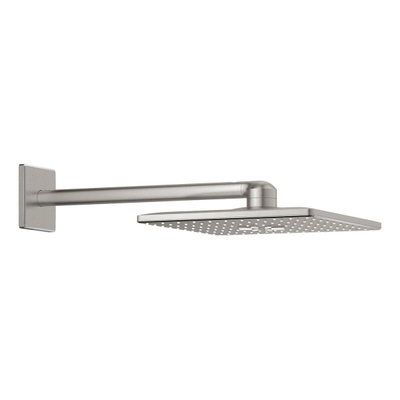 GROHE SmartControl Ensemble de douche encastrable - thermostatique - pommeau de douche carré - douchette stick - Supersteel brossé