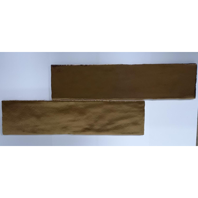 Terravito Viondo carreau mural - 7,5x30cm - 8,6mm - Rectangle - Or brillant