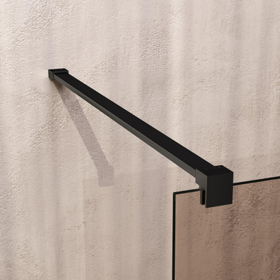 BRAUER Void Paroi de baignoire - 80x140 - verre bronze - incl. revêtement en verre - noir mat