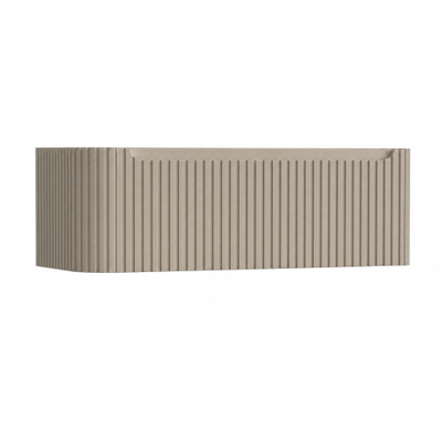 H&R Badmeubelen Juice Wastafelonderkast - 120x45x40cm - linkerhoek afgerond - 3D-front - 1 lade - geïntegreerde greep - olive