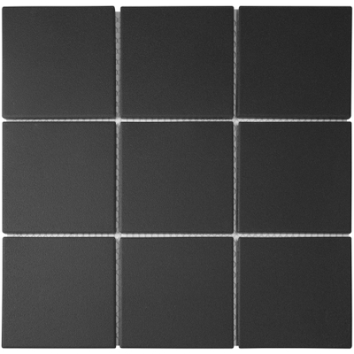 The Mosaic Factory London carreau mosaïque - 30x30cm - carrelage mural et de sol - carré - pleine masse - Porcelaine - noir mat (noir)