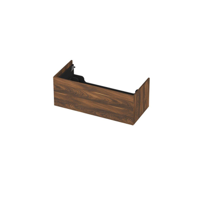 INK Wastafelonderkast - 100x45x37.6cm - 1 lade - push to open - met recht opdekfront - MFC - Noten