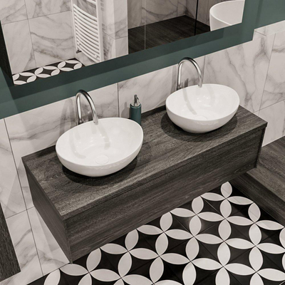 Mondiaz LUSH Meuble salle de bains avec 1 tiroir lavabo BARCO 120x30x45cm double 2 trous de robinet Anthracite