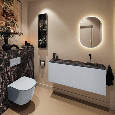 MONDIAZ TURE-DLUX Meuble toilette - 120cm - Clay - EDEN - vasque Lava - position droite - sans trou de robinet