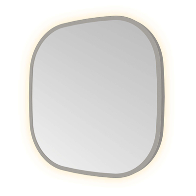 Hotbath &MORE Spiegel in aluminium frame / contour - 40x40cm - inclusief indirect LED - color changing - dimbaar - dottless - met afstandsbediening - PVD - geborsteld gunmetal antraciet