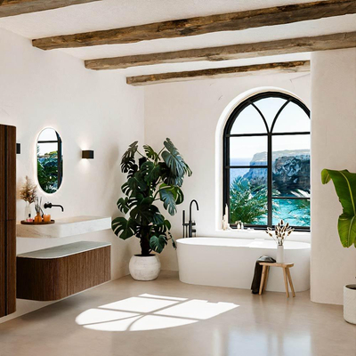 MONDIAZ THOR-DLUX 120cm meuble de salle de bains arrondi gauche + droite couleur Walnut avec 1 tiroir et 2 portes. Vasque suspendue CLOUD Milieu sans trou de robinet couleur Opalo.