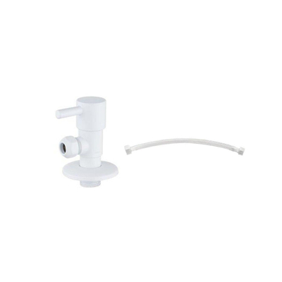 Fortifura Calvi Hoekstopkraan Met Flexibele Slang - 30cm slang - 1/2"x3/8" - mat wit