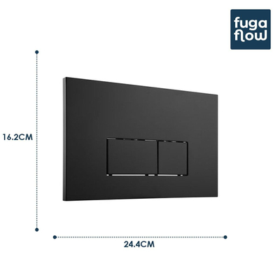 FugaFlow Elvas Bedieningsplaat - dualflush - frontbediening - voor Geberit UP320 - Inbouwreservoir - metaal - rond - mat zwart