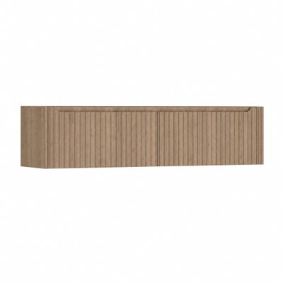 H&R Badmeubelen Juice Wastafelonderkast - 180x45x40cm - rechterhoek afgerond - 3D-front - 2 lades - geïntegreerde greep - charleston