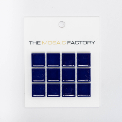 ÉCHANTILLON The Mosaic Factory Barcelona carreau mosaïque 2,3x2,3x0,6cm carré porcelaine émaillée revêtement mural pour intérieur et extérieur résistant au gel brillant bleu foncé