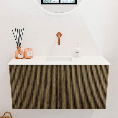 Mondiaz JOYA 80cm toiletmeubel - kleur Dusk - Wastafel FAYE positie Midden Zonder kraangat kleur Talc.