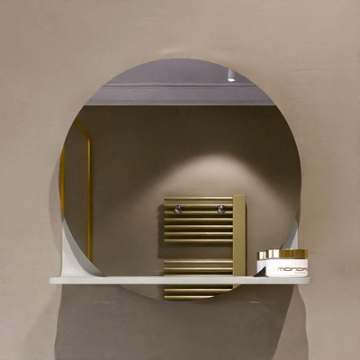 Mondiaz SPOT Miroir de salle de bains - rond 40cm - tablette miroir - couleur Linen