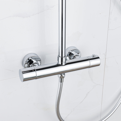 Adema Sparkle 2.0 regendoucheset – thermostatisch – Ø30 cm hoofddouche – 3-standen handdouche – glijstang 89,5 cm – chroom