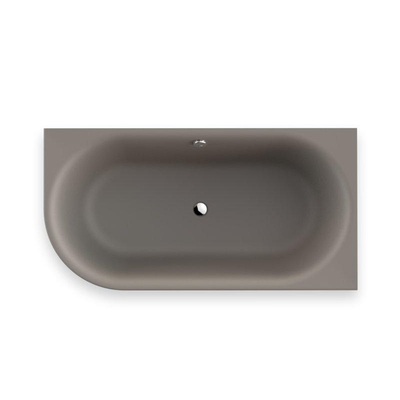 Plieger Kansas Baignoire d'angle - 155x80x60cm - angle droit - avec arrivée d'eau - avec garniture de vidage et de trop-plein - avec pieds - acrylique - gris ciment
