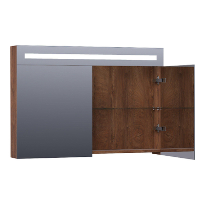 BRAUER Promise Deluxe armoire de toilette – 99 x 70 x 15 cm – LED directe – Forest Cacao