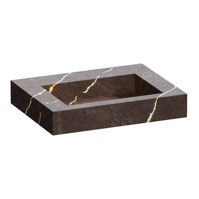 BRAUER Coral Lavabo - 60x46x10cm - 1 vasque - 0 trous de robinet - composite - effet marbre - Copper Brown