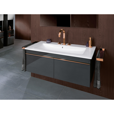Villeroy & Boch venticello wastafel - 120x50cm - 1 kraangat overloop ceramic plus - White Alpine (glans wit)