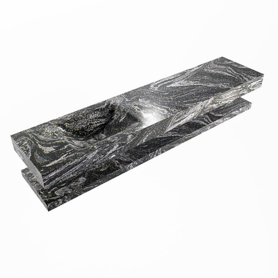 Mondiaz ALAN-DLUX Ensemble de meuble - 200cm - meuble Lava mat - 0 tiroirs - Lavabo Cloud Lava suspendu - vasque Gauche - 1 trou de robinet