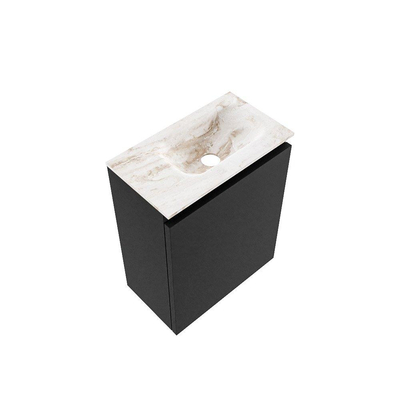 MONDIAZ TURE-DLUX 40cm toiletmeubel Urban. EDEN wastafel Frappe positie rechts. Met 1 kraangat.
