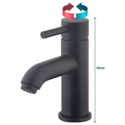 Wiesbaden Caral Cadans Mitigeur lavabo bas mat noir