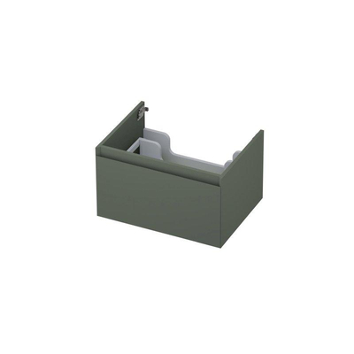 INK Wastafelonderkast - 60x45x35cm - 1 lade - greeploos - MDF lak - Mat beton groen