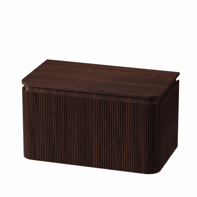 Royal Plaza Terra Edge Ensemble meuble de salle de bains - 80x45.5x46cm - plan de toilette - 2 tiroirs - châtaignier (noyer)