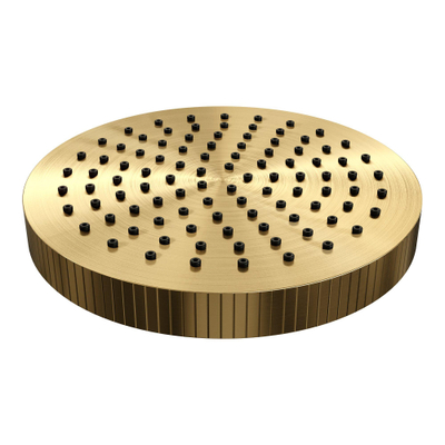 BRAUER Stripe Thermostatische Inbouw Regendouche - drukknoppen - 25cm douchekop - rechte muurarm - 3-standen handdouche - doucheslang - geïntegreerde glijstang - goud geborsteld PVD