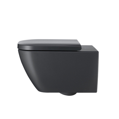 Duravit happyd 2 WC suspendu flush rimless avec fixation invisible 36.5x54cm anthracite matt