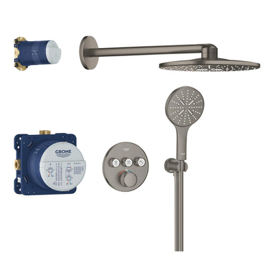 Grohe Grohtherm smartcontrol Perfect showerset compleet hard graphite geborsteld