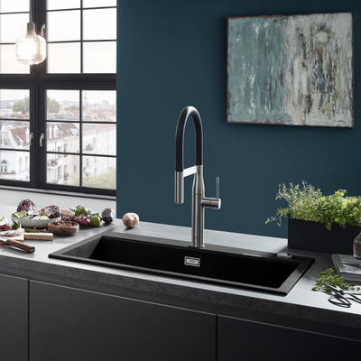 Grohe Essence New Keukenkraan - hoog - uittrekbare uitloop - 2 straalsoorten - met profesionele handdouche - Brushed Supersteel (RVS)