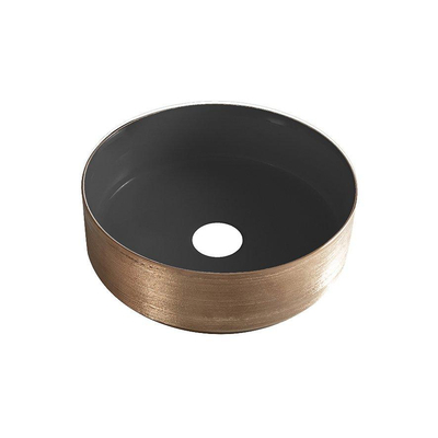 Wiesbaden Mondri Vasque ronde 36 x 36 x 12 cm mat noir/cuivre bronze brossé