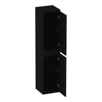 BRAUER Adore armoire de salle de bains - 160x35x35cm - avec 2 portes sans poignées ouvrant à gauche ou à droite Timber Black