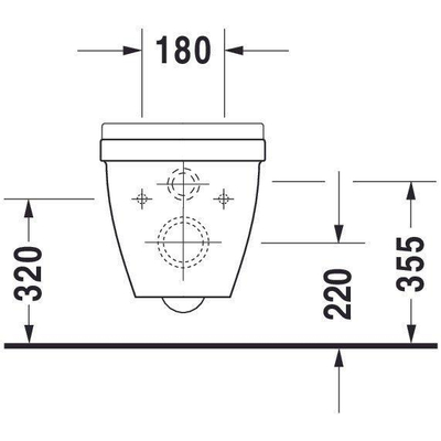 Duravit Starck 3 WC suspendu à fond creux 5cm Wondergliss Blanc