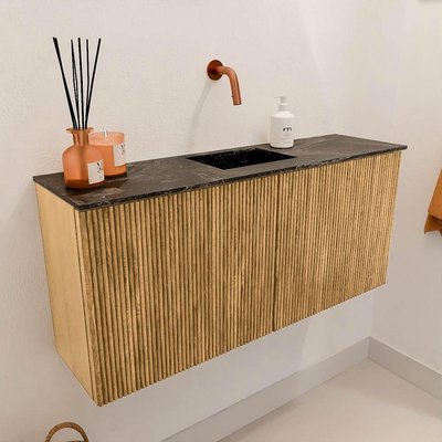 Mondiaz JOYA-DLUX 90cm toiletmeubel - kleur Oak - Wastafel FAYE positie Midden Zonder kraangat kleur Lava.