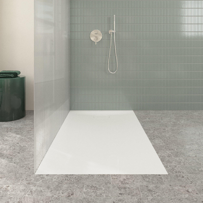 Villeroy & Boch Ecora douchebak - 140x80x3.5cm - afvoer korte zijde - white alpine (wit)