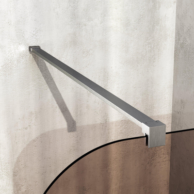 BRAUER Orion Paroi de douche à l'italienne - 100x200cm - verre bronze - traitement du verre - PVD - acier inox brossé