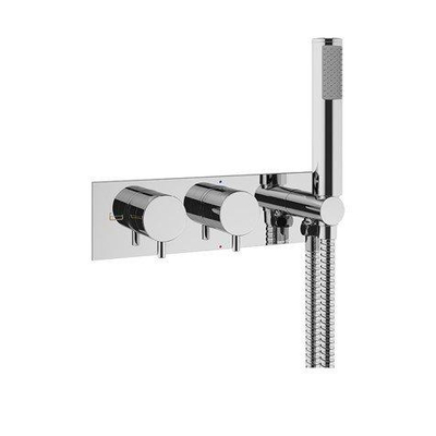 Crosswater MPRO robinet de douche encastré 27.5x12cm thermostatique partie de finition avec ensemble de douchette chrome