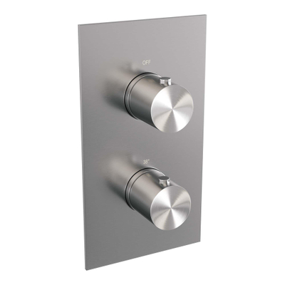 Brauer Brushed Edition Ensemble de douche pluie encastré - douche principale 30 cm - 2 fonctions - glissière - incluant partie encastrable - douchette à main 1 position - inox brossé PVD