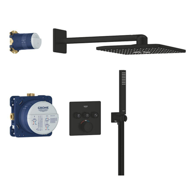 Grohe Precision Smart Control Hoofddoucheset - inclusief douchearm - wandaansluitbocht met houder - matte black (mat zwart)