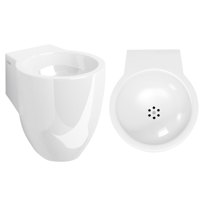 Clou Flush 6 lave-mains 27x10cm pré-percé trou de robinet pierre minérale Blanc