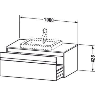 Duravit Ketho Meuble sous-lavabo 100x42.6x55cm graphite