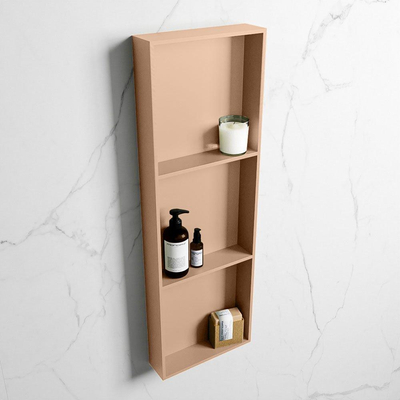 MONDIAZ EASY Niche - 89,5x29,5cm - adaptée pour encastré ou en saillie - 3 compartiments - couleur Rosee | Rosee