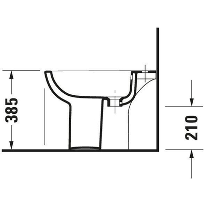 Duravit D-code Staand bidet - 540mm - 1 kraangat - met overloop - glans wit